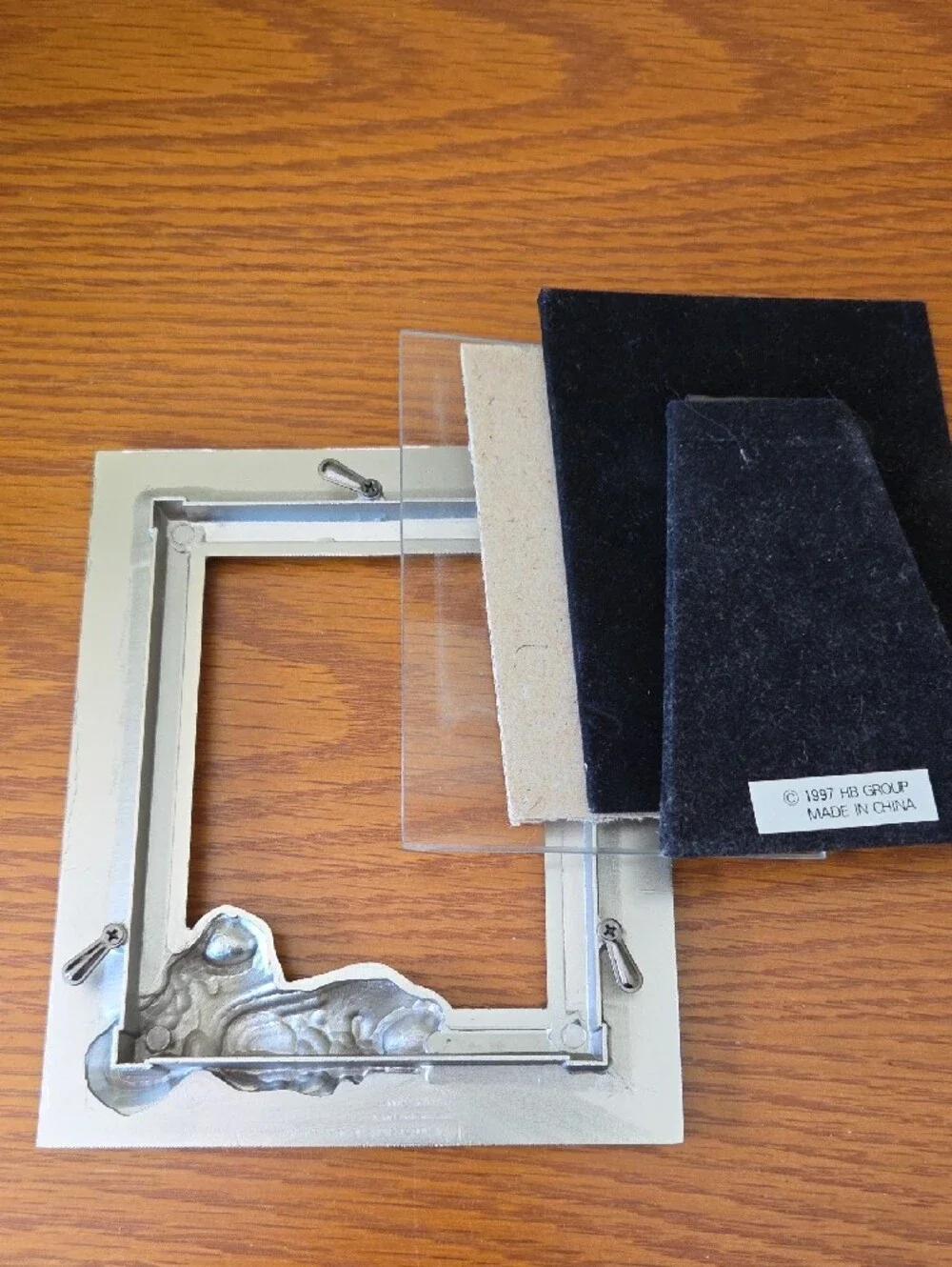 Vtg Silver Baby Shoe Picture Frame by HB Group - Holds 3 1/2 X 4 1/2 Photo